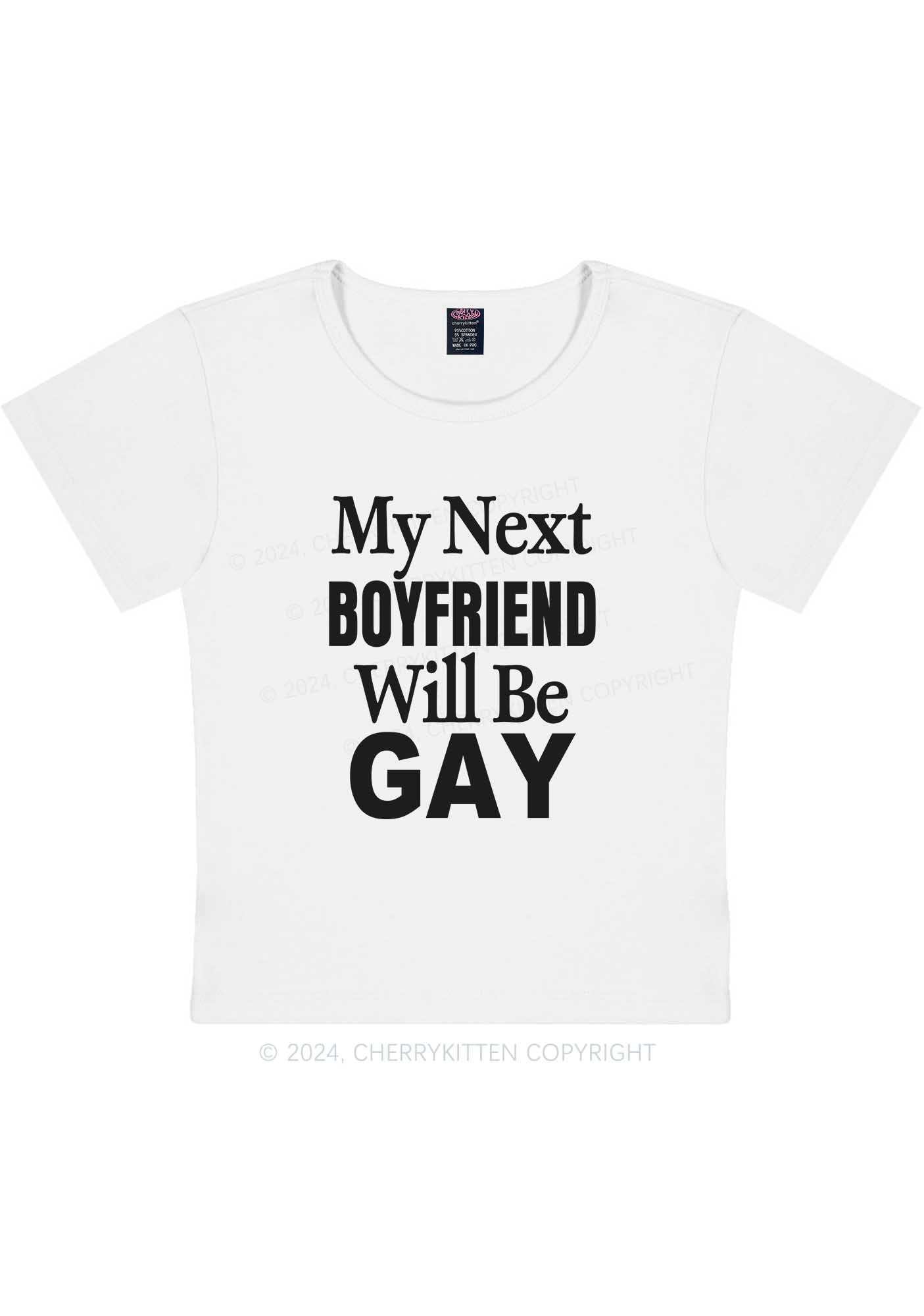 Curvy Next Boyfriend Gay Y2K Baby Tee Cherrykitten