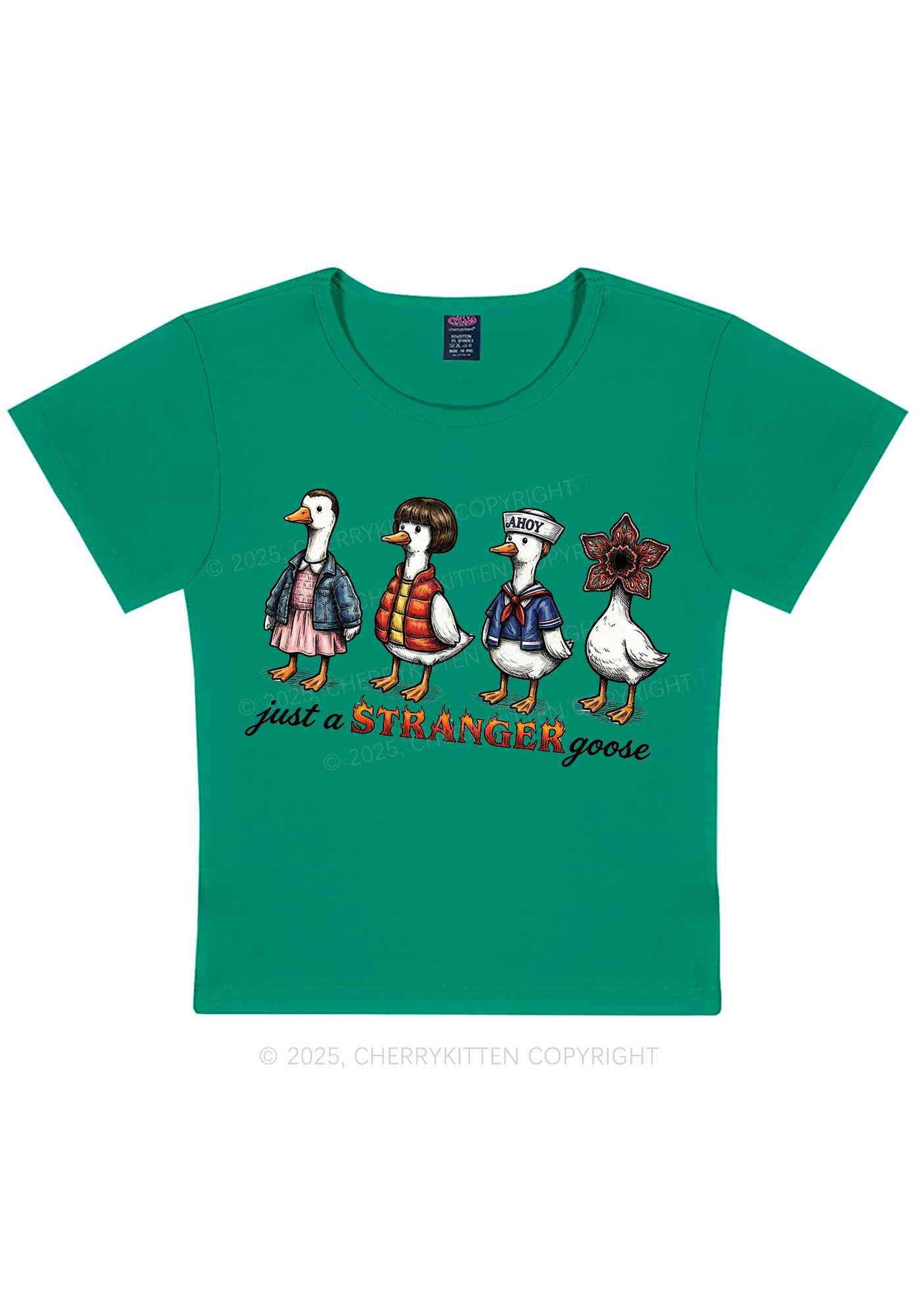 Just A Stranger Goose Y2K Baby Tee Cherrykitten