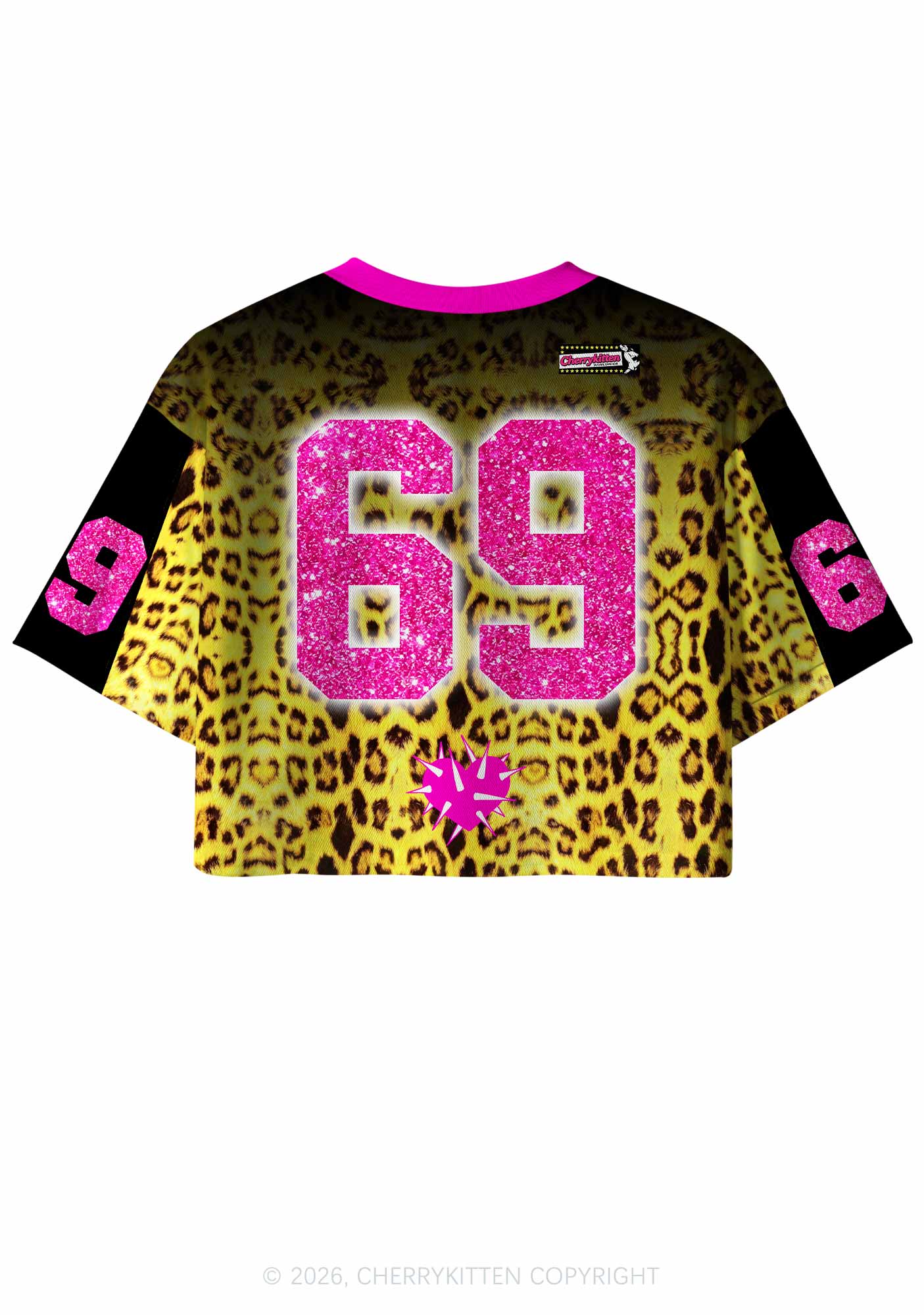 Slxt For Daddy Dom Leopard Y2K Crop Sport Jersey Shirts Cherrykitten
