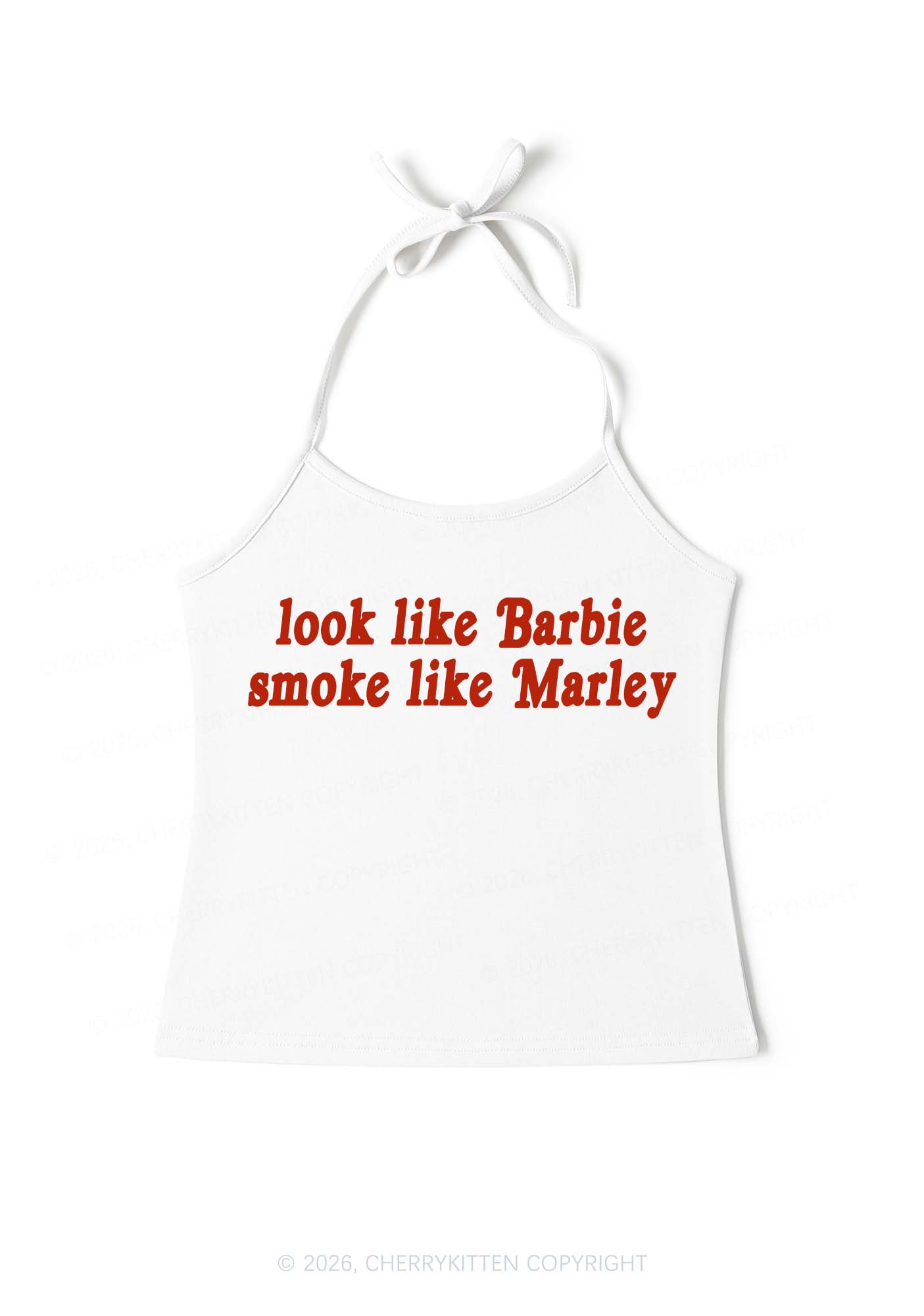 Smoke Like Marley Y2K Halter Neck Cami Cherrykitten