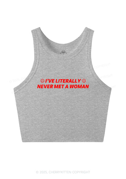 Never Met Woman Pride Y2K Crop Tank Top Cherrykitten