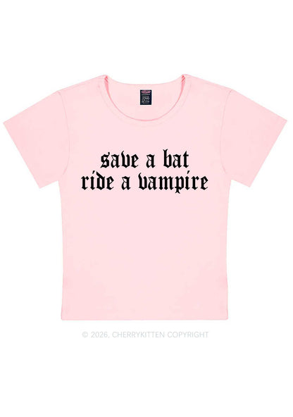 Halloween Ride A Vampire Y2K Baby Tee Cherrykitten