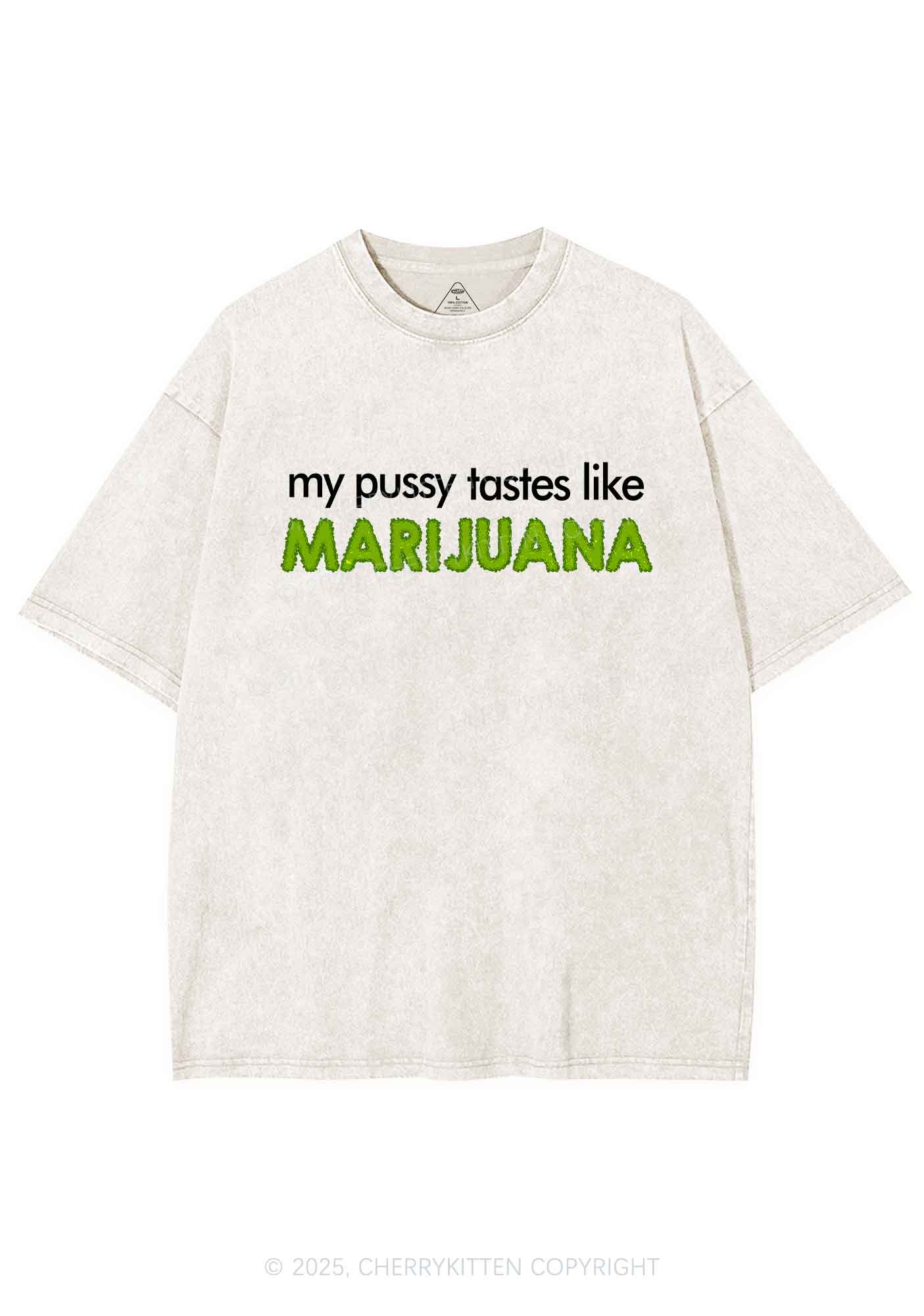 My Puxxy Tastes Y2K Shirts Washed Tee Cherrykitten