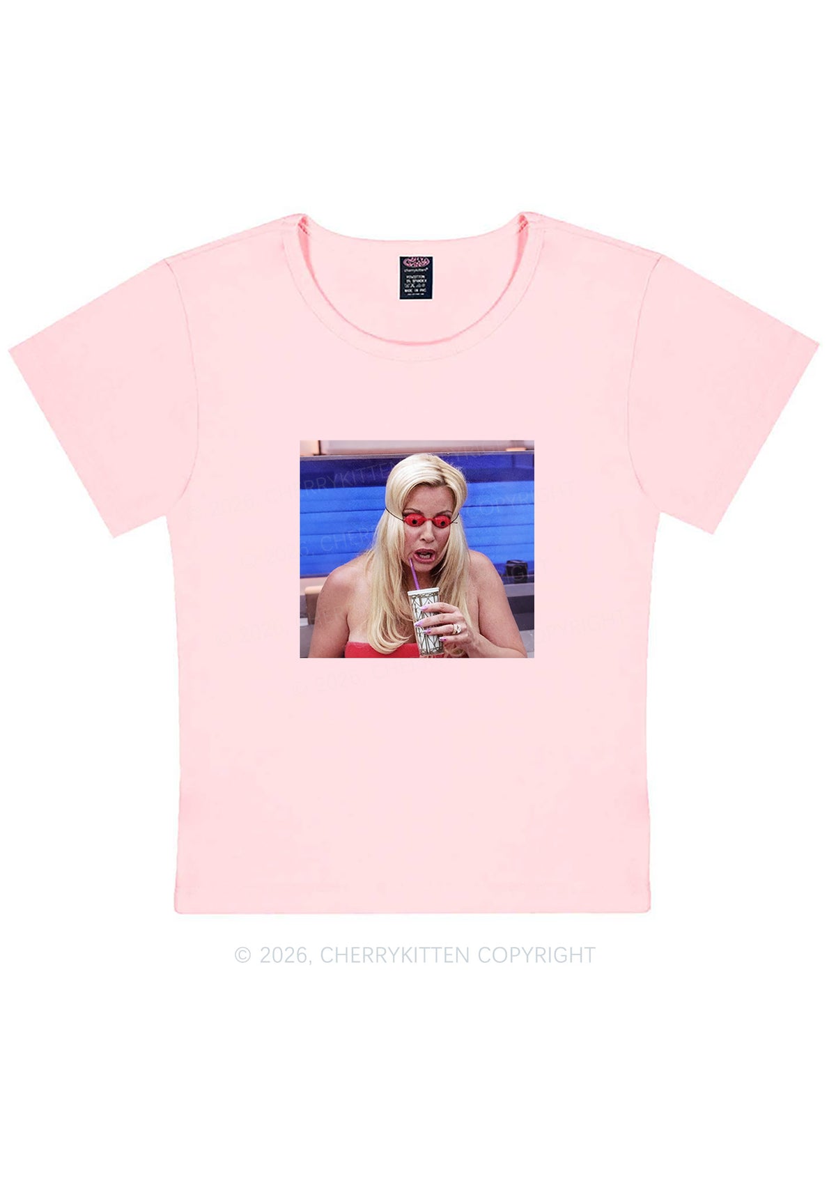 Red Eyeball Blonde Y2K Baby Tee Cherrykitten