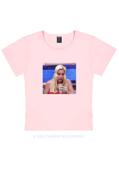 Red Eyeball Blonde Y2K Baby Tee Cherrykitten