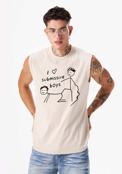 I Love S Gay Boys Pride Y2K Washed Muscle Tank Cherrykitten