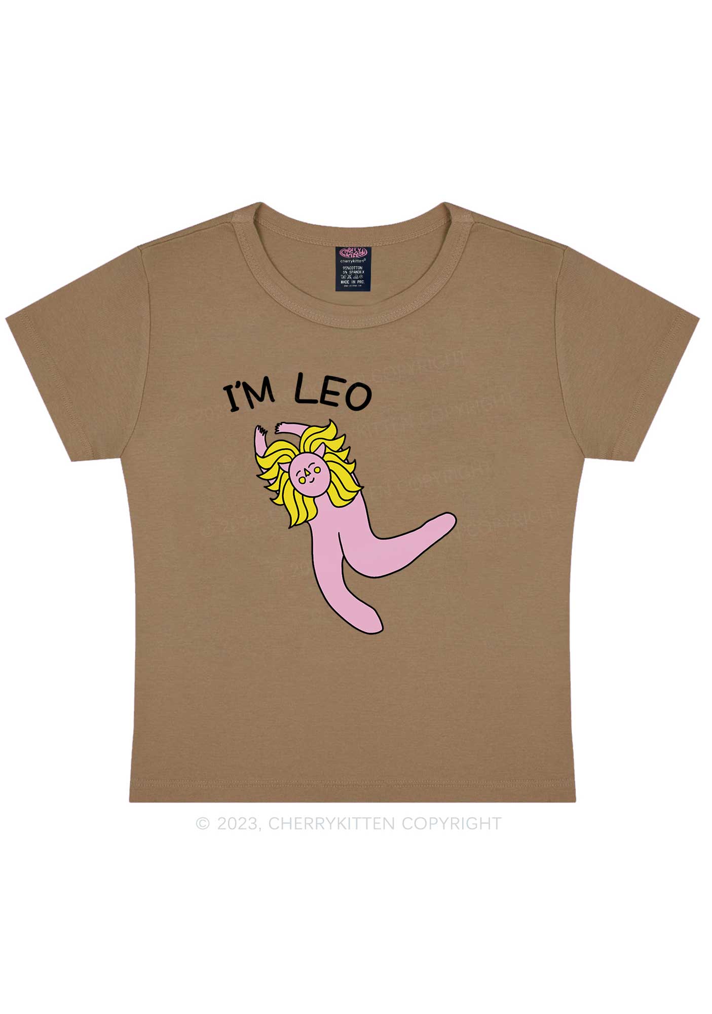I'm Leo Y2K Baby Tee Cherrykitten