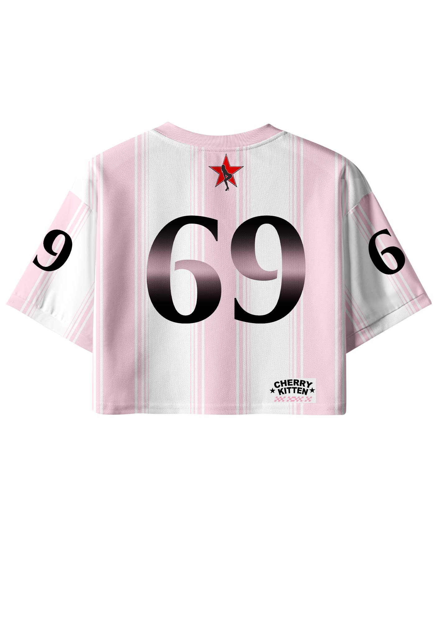 Pale Pink Lesbian Princess Pride Y2K Crop Sport Jersey Shirts Cherrykitten