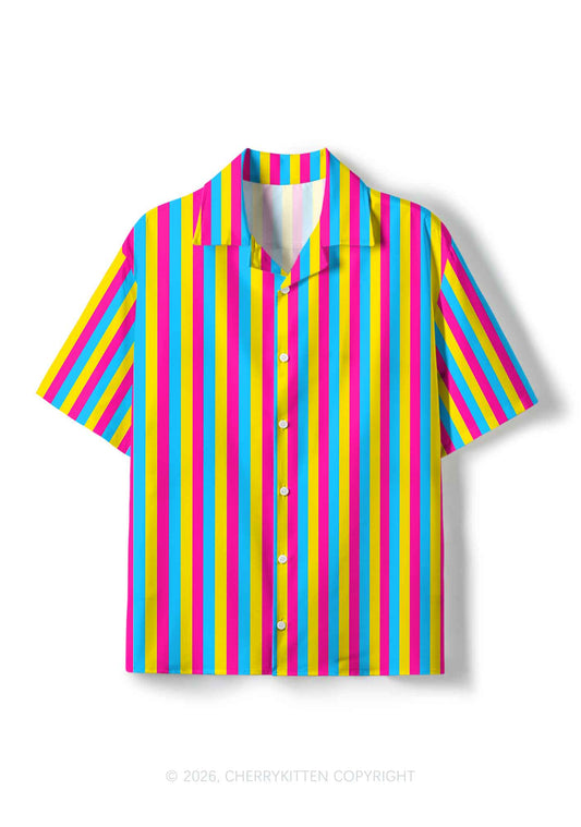 Pansexuality Flag Pride Y2K Print Shirt Cherrykitten