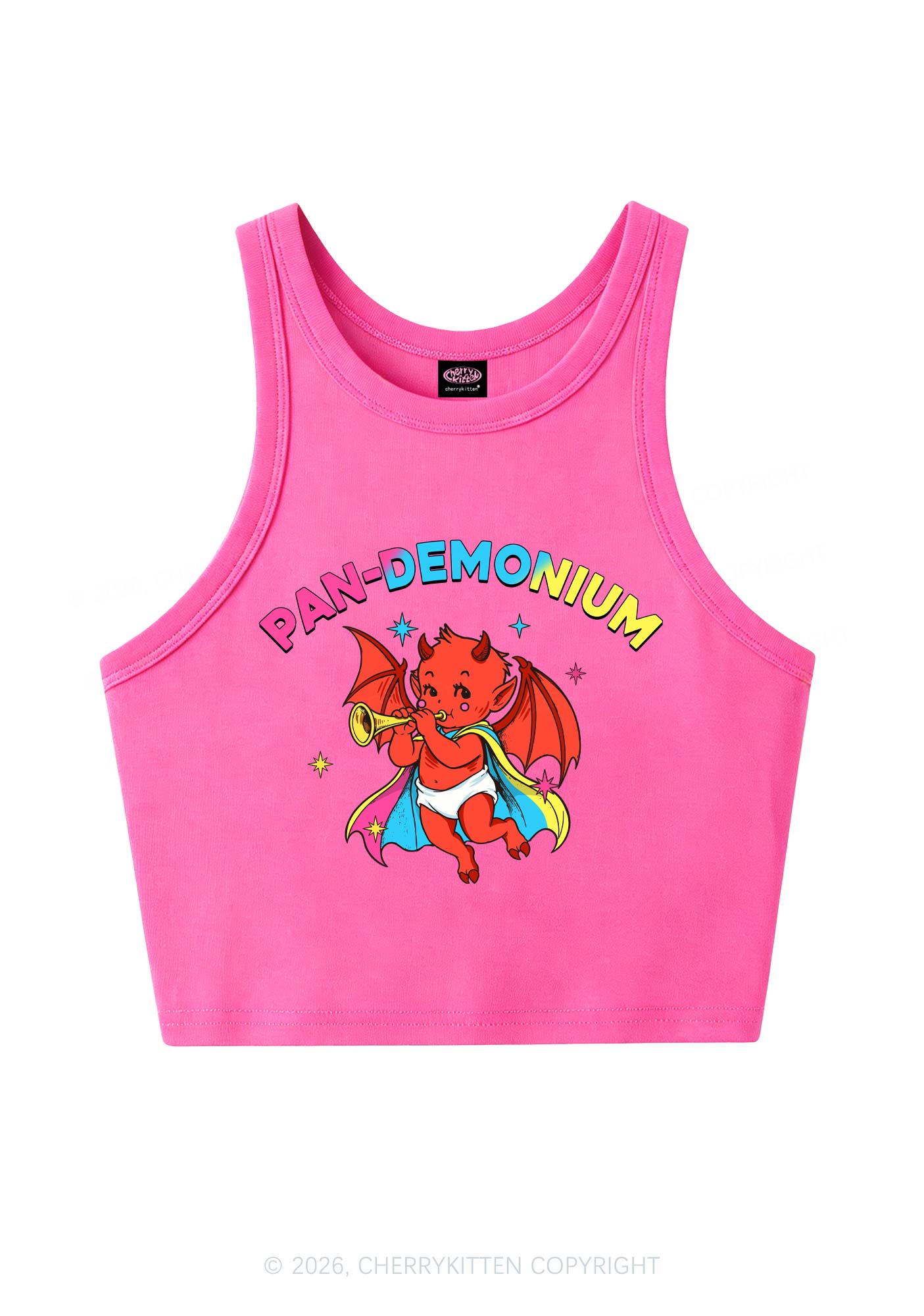 Pandemonium Pride Y2K Crop Tank Top Cherrykitten