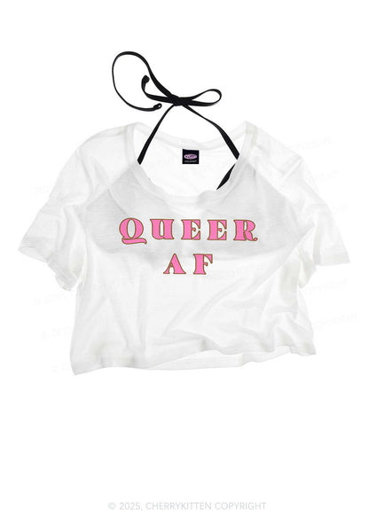 Queer AF Pride Y2K Sheer Crop Tee Cherrykitten