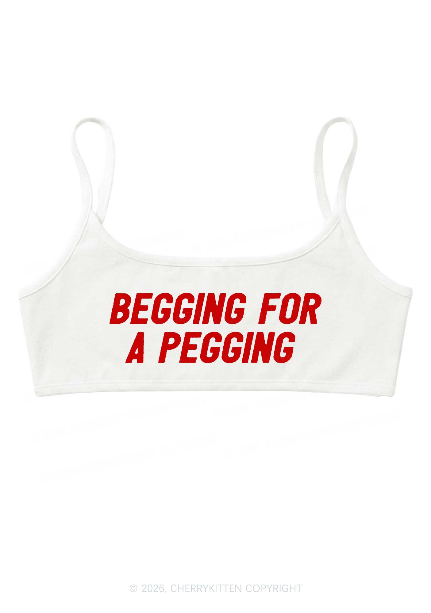 Begging For A Pegging Y2K Super Crop Cami Cherrykitten