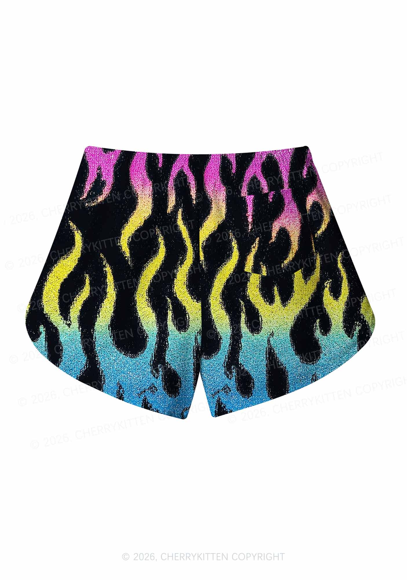 Pansexuality Flame Pride Y2K Print Men Beach Shorts Cherrykitten