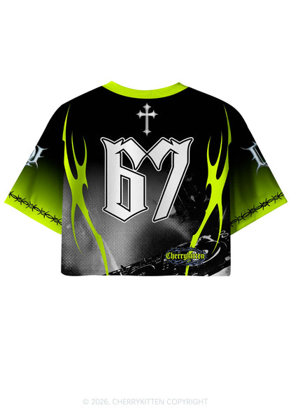 DJ Nun Y2K Crop Sport Jersey Shirts Cherrykitten