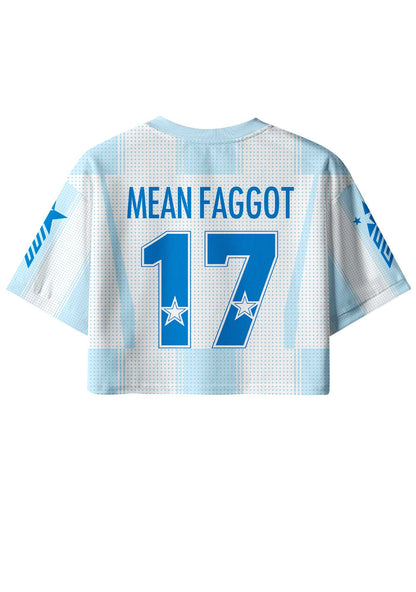 Blue Mean Faggot Pride Y2K Crop Sport Jersey Shirts Cherrykitten