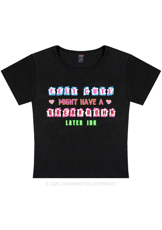 Might Breakdown Y2K Baby Tee Cherrykitten