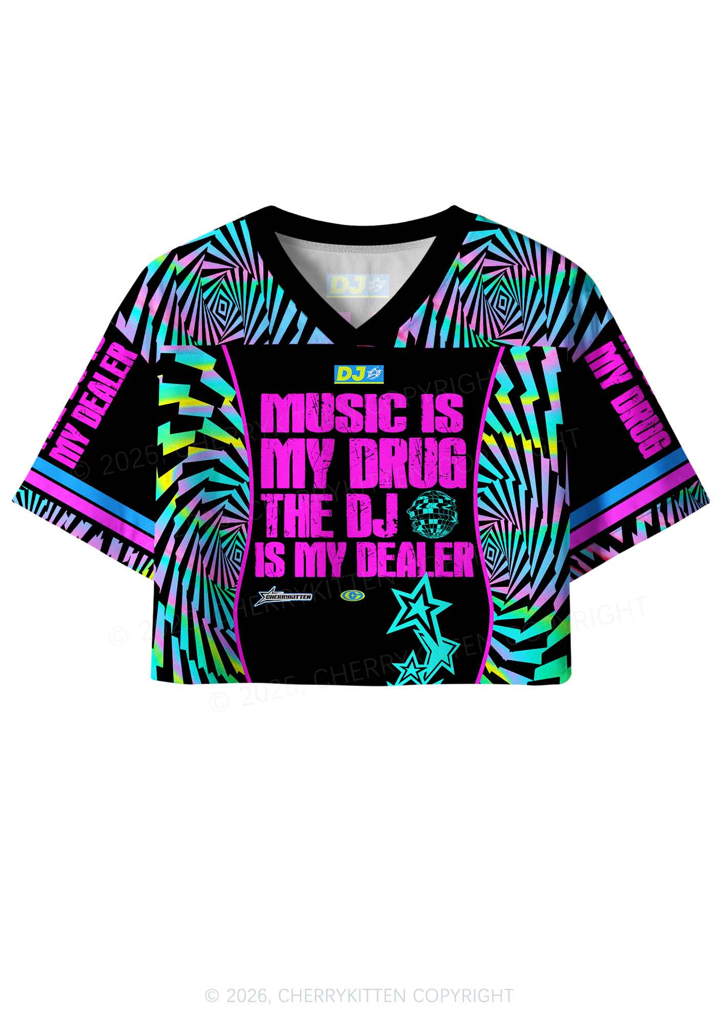 Music Is My Drxg Y2K Crop Sport Jersey Shirts Cherrykitten
