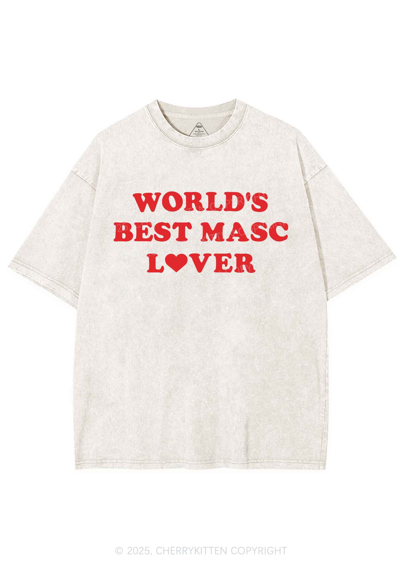 Worlds Best Masc Lover Pride Y2K Shirts Washed Tee Cherrykitten