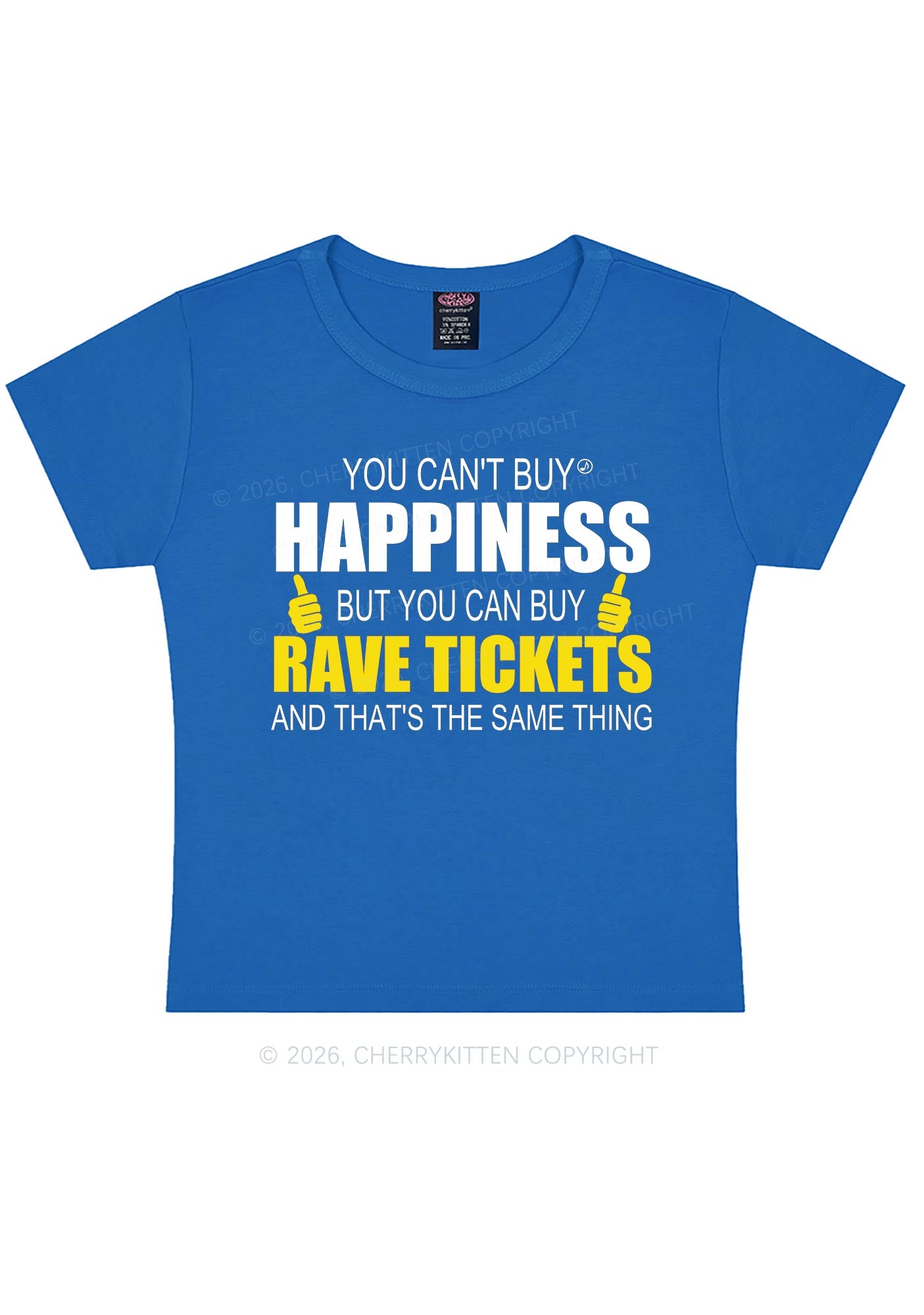 Happiness Rave Tickets Y2K Baby Tee Cherrykitten