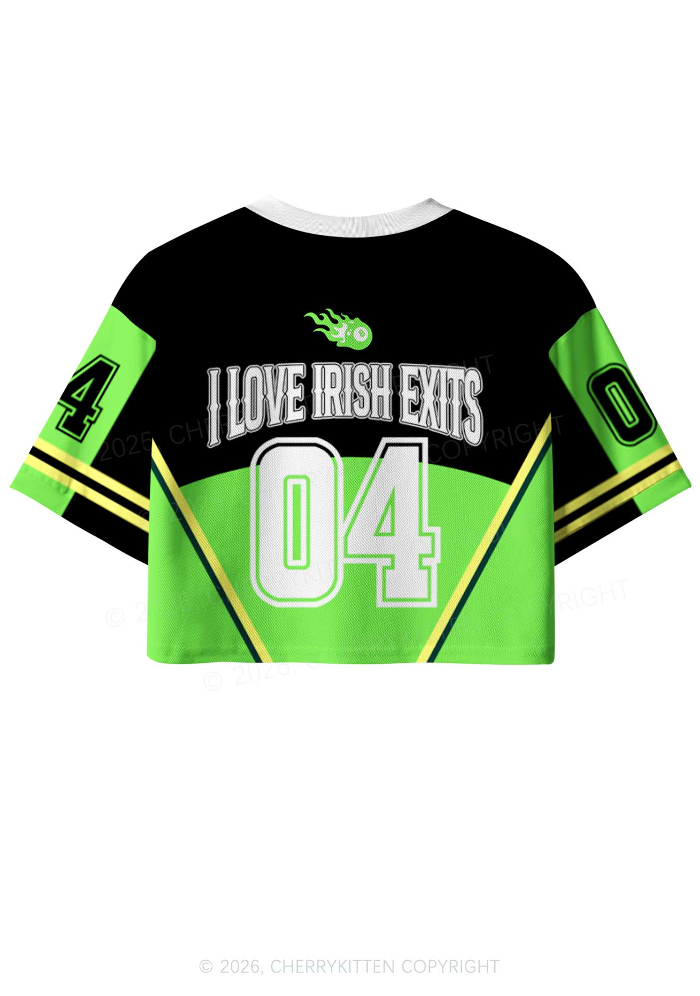 Custom I Love Irish Exits St Patricks Y2K Crop Sport Jersey Shirts Cherrykitten