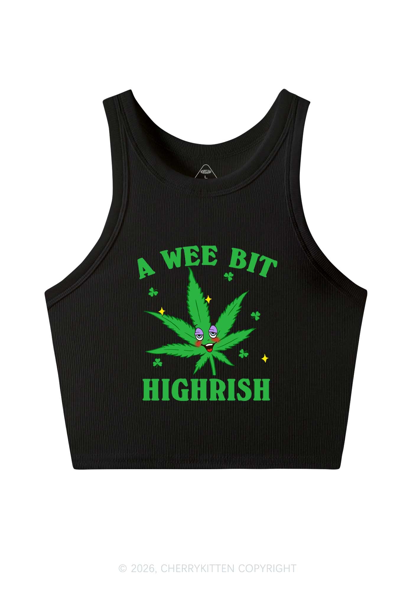 A Wee Bit Highrish St Patricks Y2K Crop Tank Top Cherrykitten