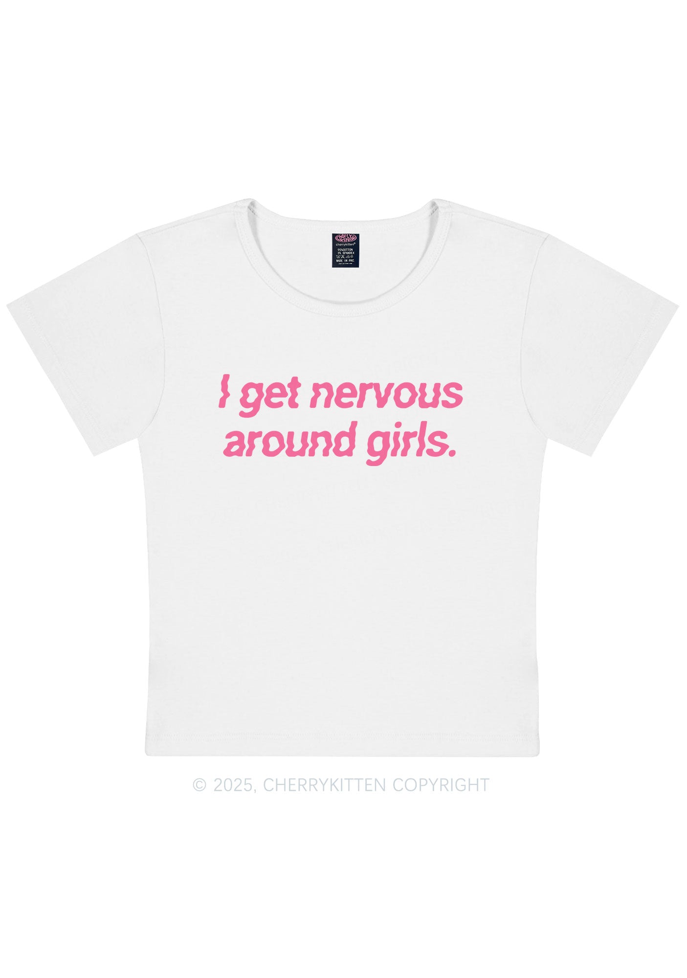 Get Nervous Around Girls Y2K Baby Tee Cherrykitten