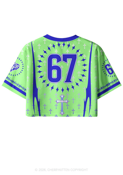 Cxxt Sun Moon Rising Y2K Crop Sport Jersey Shirts Cherrykitten