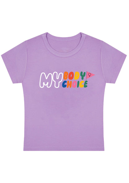 Curvy My Body My Choice Flag Baby Tee