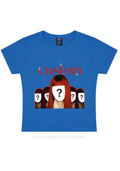 Custom Five Portraits Y2K Baby Tee Cherrykitten