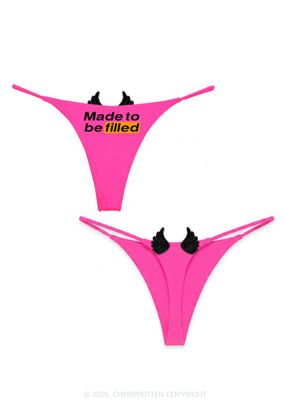 Made To Be Filled Y2K Goth Angel Wings Bikini String Thong Cherrykitten