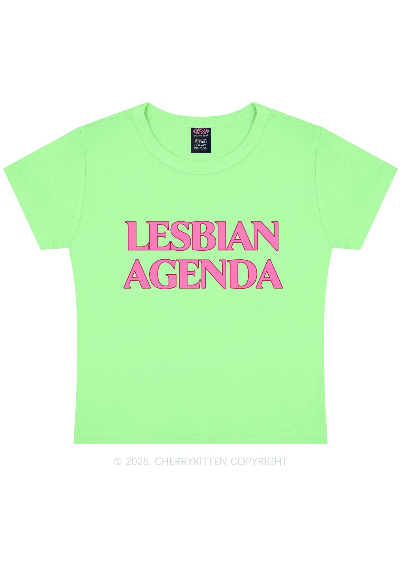 Lesbian Agenda Y2K Baby Tee Cherrykitten