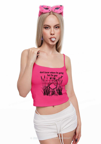 But I Am Gay Frog Pride Y2K Spaghetti Strap Cami Cherrykitten
