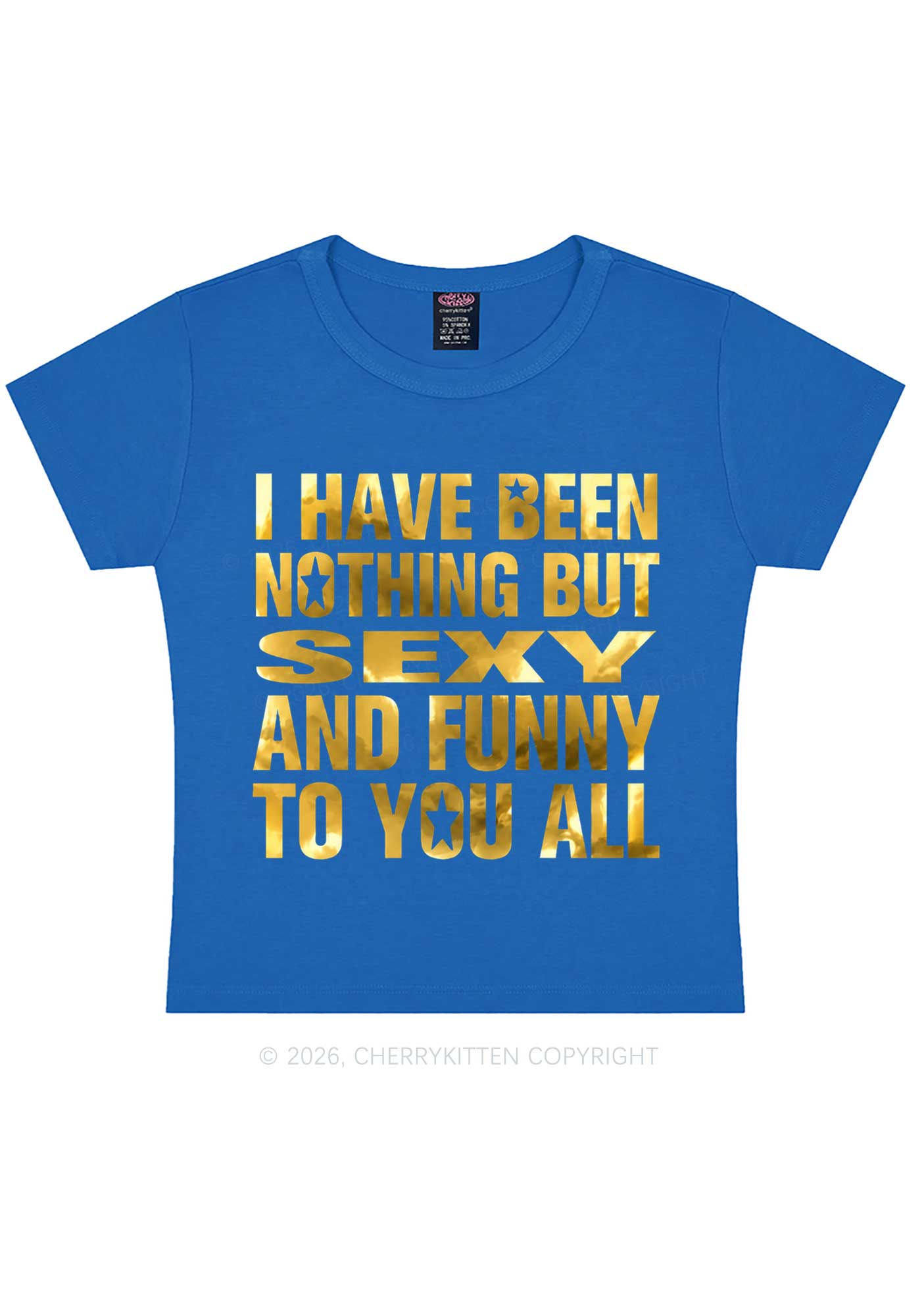 I Have Been Nothing Silver Foil Printed Y2K Baby Tee Cherrykitten