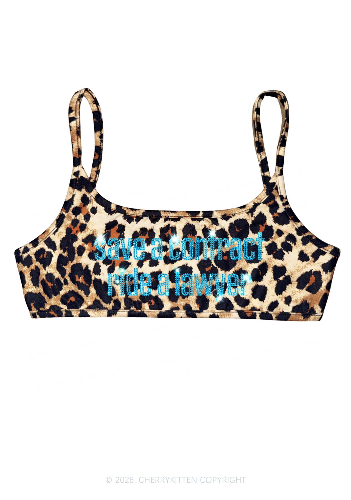 Rhinestone Ride A Lawyer Y2K Super Crop Cami Cherrykitten