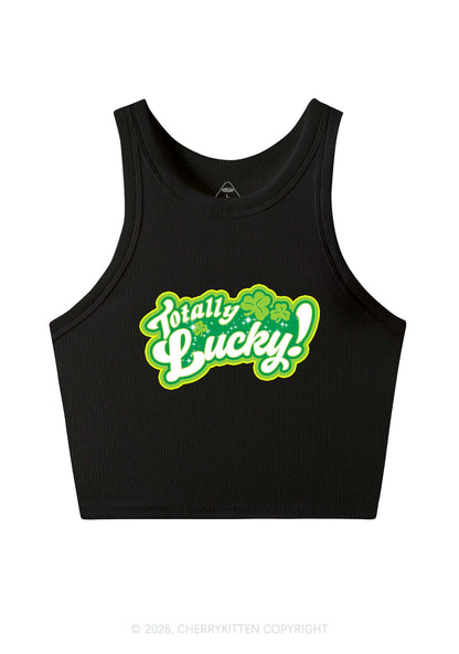 Totally Lucky St Patricks Y2K Crop Tank Top Cherrykitten