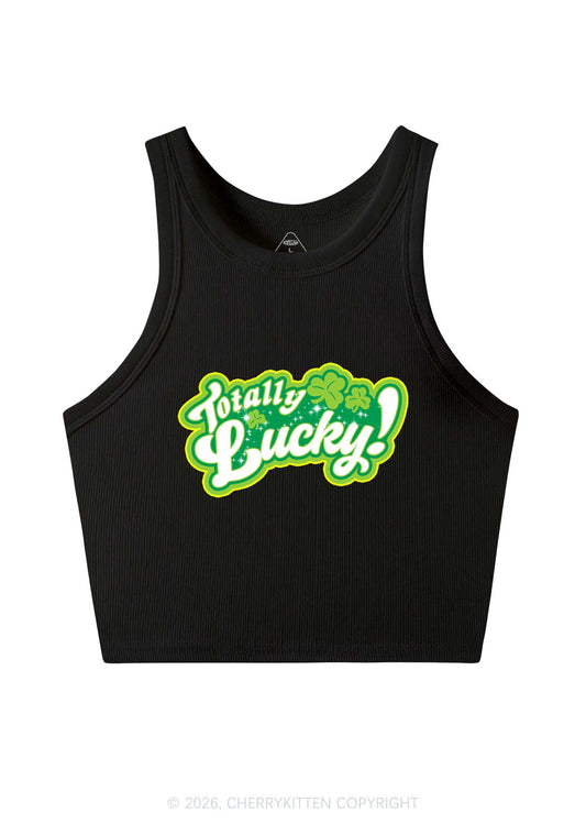 Totally Lucky St Patricks Y2K Crop Tank Top Cherrykitten