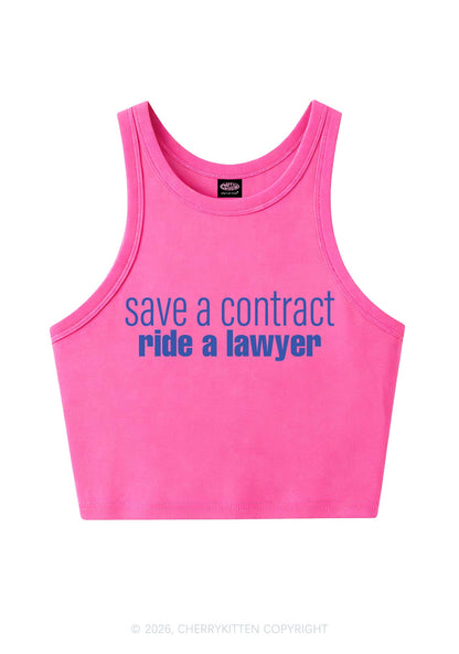 Save Contract Ride Lawyer Y2K Crop Tank Top Cherrykitten