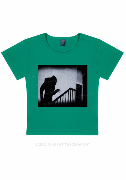 Halloween Stairs Intruder Y2K Baby Tee Cherrykitten