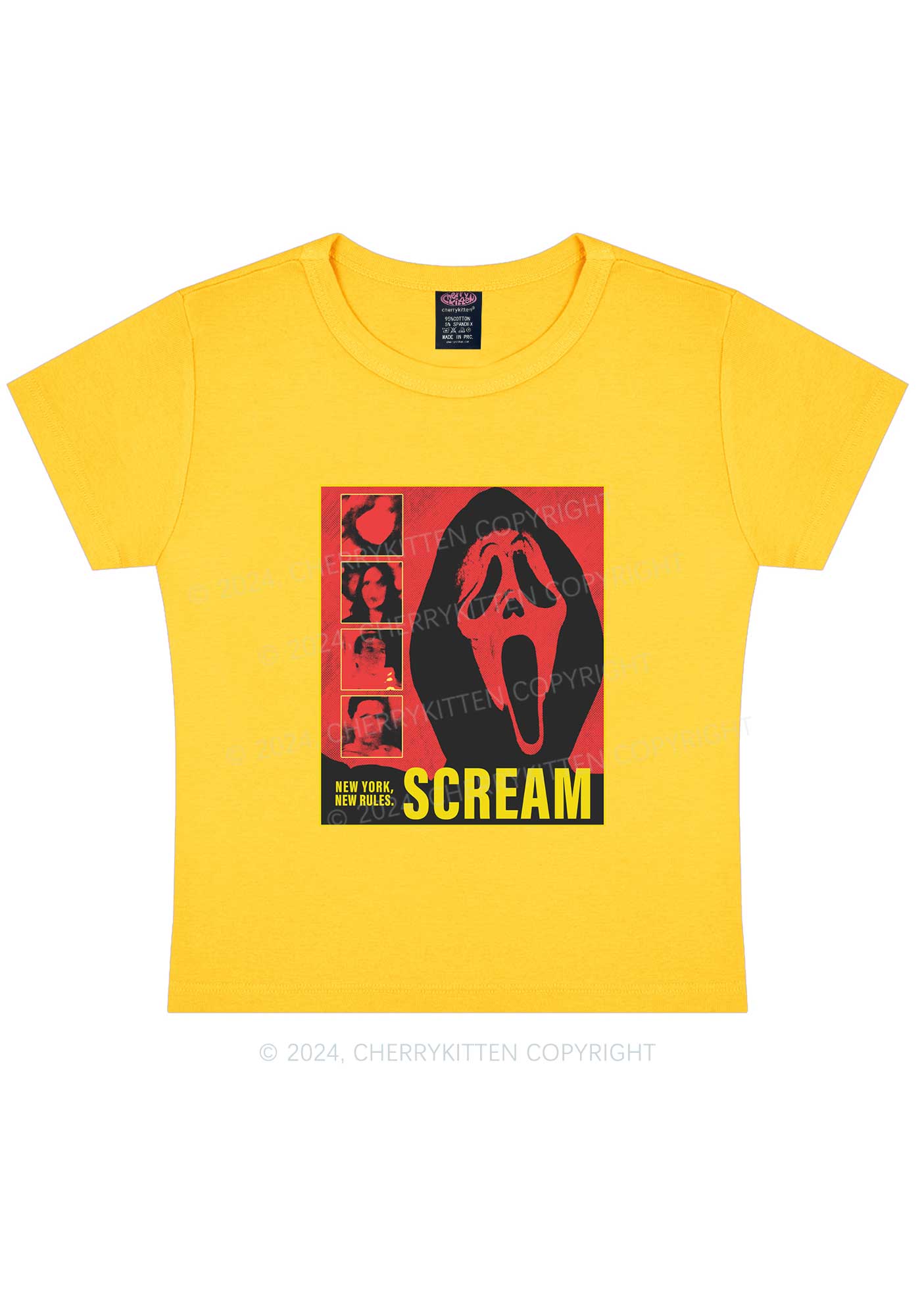 Scream New York Halloween Y2K Baby Tee Cherrykitten