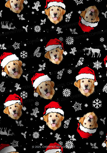 Custom Dog Face Y2K Print Long Sleeve Pajama Set Cherrykitten