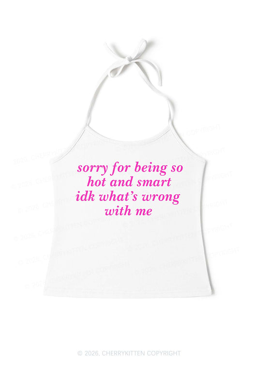 Sorry For Being So Smart Y2K Halter Neck Cami Cherrykitten
