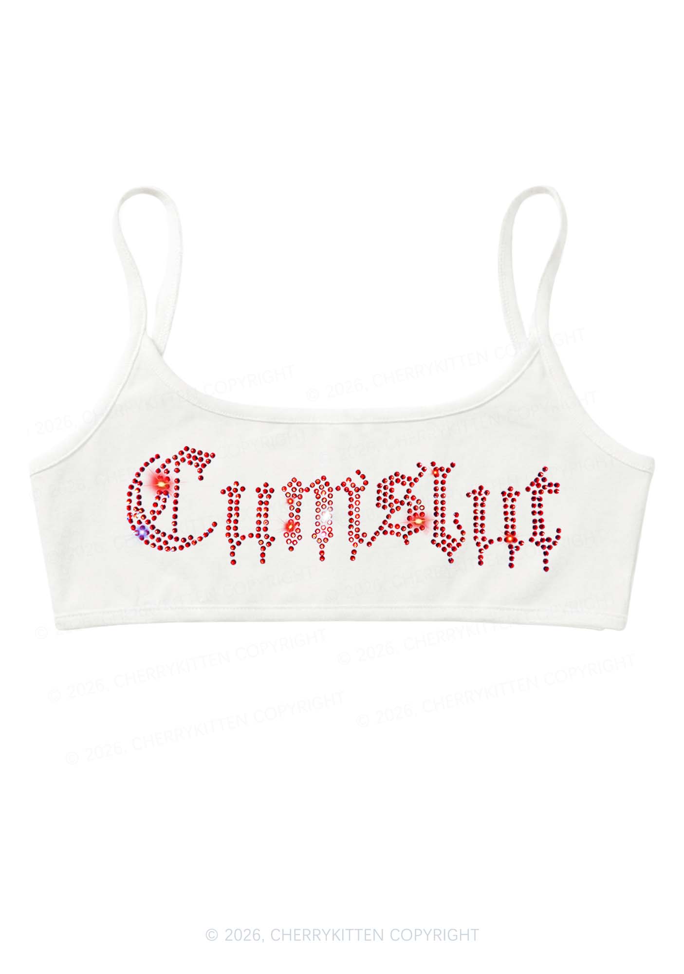 Rhinestone Cxmslxt Y2K Super Crop Cami Cherrykitten