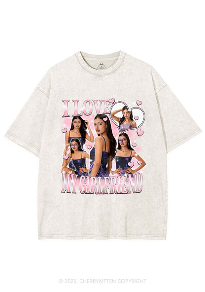 Custom Sparkly Heart I Love BF GF Y2K Shirts Washed Tee Cherrykitten