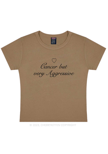 Cancer But Very Aggressive Y2K Baby Tee Cherrykitten