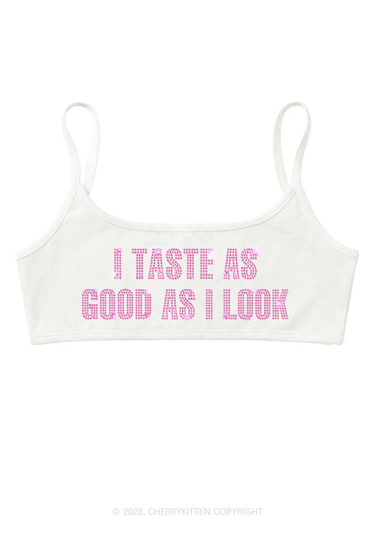 Rhinestone Taste Good Y2K Super Crop Cami Cherrykitten