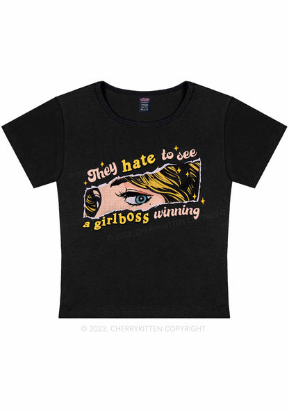 Curvy Girlboss Winning Y2K Baby Tee Cherrykitten