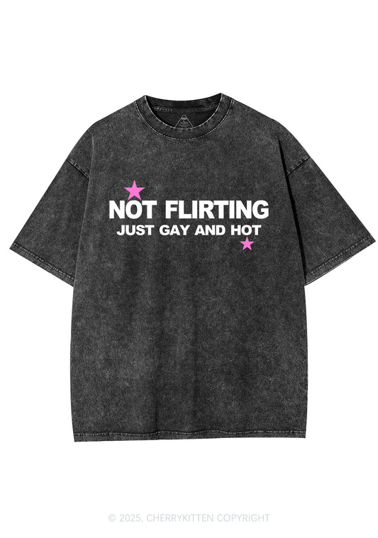 Not Flirting Y2K Shirts Washed Tee Cherrykitten