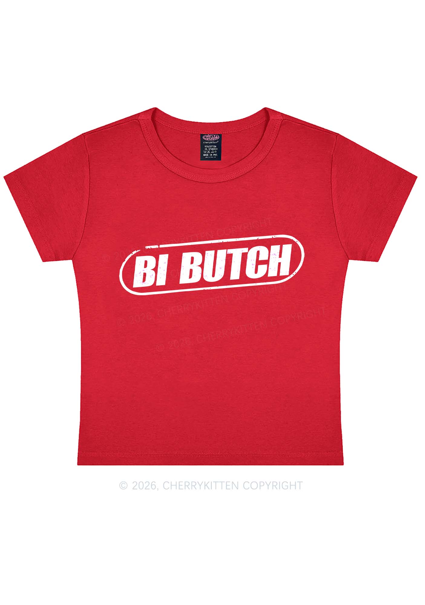 Bi Butch Pride Y2K Baby Tee Cherrykitten
