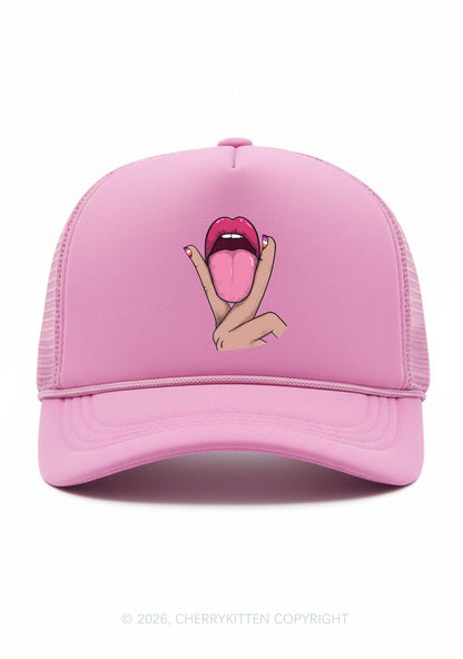 Lesbian Kissing Pride Y2K Trucker Hat Cherrykitten
