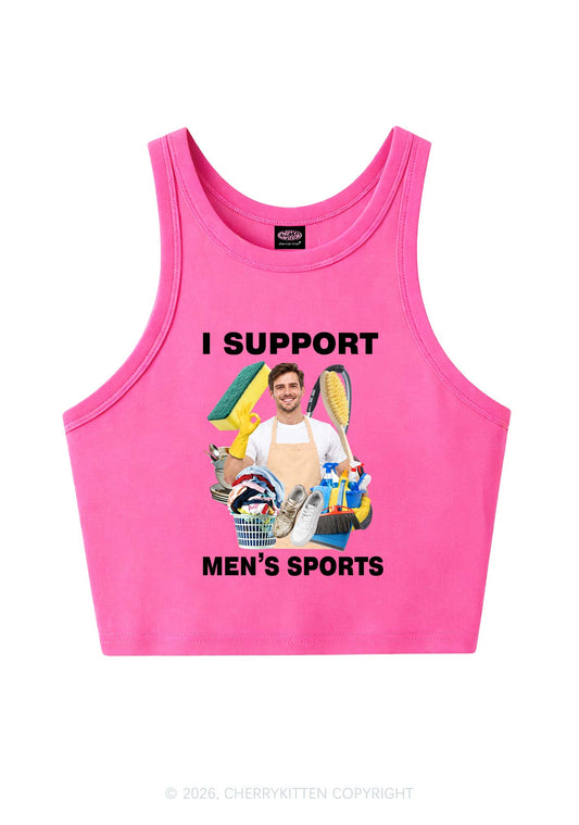 I Support Mens Sports Y2K Crop Tank Top Cherrykitten